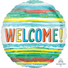 Welcome Watercolor Stripes 45cm Foil Balloon