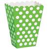 Lime Green Dots Paper Treat / Popcorn  Boxes Loot Bags