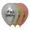 Happy Birthday Sempertex 30cm Asstorted 12pk Latex Balloons