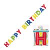 Silver Foil & Rainbow "Happy Birthday" Jointed Banner 2.2m