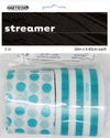 Stripes And Dots Crepe Streamers 2Pk- Teal