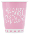 270ml  Pink Baby Shower Paper Cups 8pk