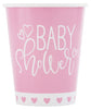 270ml  Pink Baby Shower Paper Cups 8pk