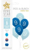 Number 9 Birthday Boy 30cm Blue 6pk Latex Balloons