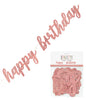 Happy Birthday Prismatic Rose Gold Foil Script Jointed Banner