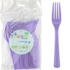 Lavender Reusable Plastic Forks 20pk