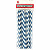 Royal Blue & White Striped Paper Straws Pack of 20