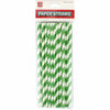 Green & White Striped Paper Straws Pack of 20