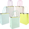 5PK Pastel & Gold Scalloped Paper Gift Bags