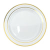 Gold Dual Trim Small White Heavy Duty Plastic Plates