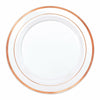 Rose Gold Dual Trim Small White Plastic Plates