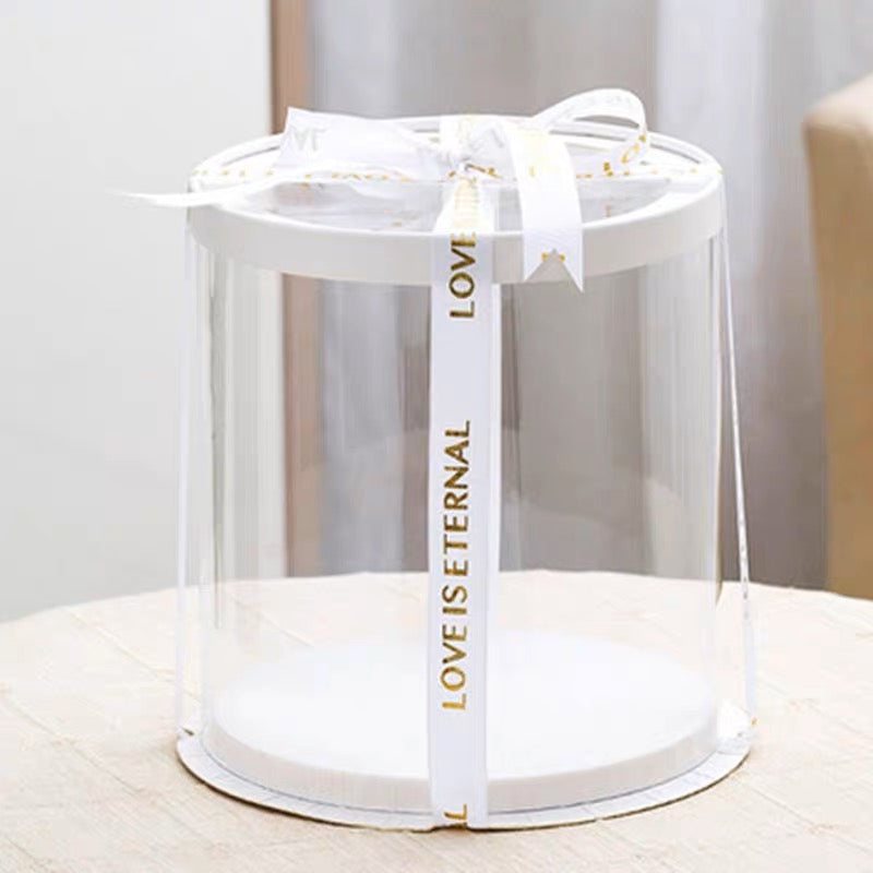 5 sets 4 inch Transparent Cake Box Gift Packaging Boxes With Bottom Tray  Festival Party Decoration Case - AliExpress