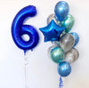 Number + Star balloons Helium bouquet