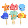 24pcs Sea Animals Sea Horse Party Paper Cupcake Cake Toppers