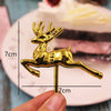 CHRISTMAS REINDEER Metallic Gold 3D Small Cake Topper