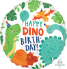 Dinosaur Happy Birthday 45cm Round Foil Balloon