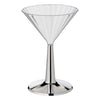 12pk Martini Silver Trim Plastic Glasses