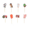 24pcs Farm Animal Party Paper Cupcake Cake Toppers