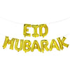 Gold Eid Mubarak Foil Letter Balloon Banner