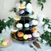 3 Tiers Black Cardboard Cupcake Stand With Rose Gold Trim