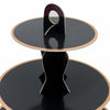 3 Tiers Black Cardboard Cupcake Stand With Rose Gold Trim