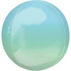 Anagram Orbz 38cm x 40cm Foil Balloon -Pastel Blue and Green